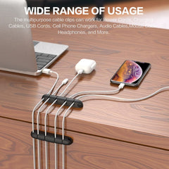 USB Cable Organizer Wire Winder Silicone Tie Fixer Wire Management organizador Cord Clip Office Desktop Phone Cables holder