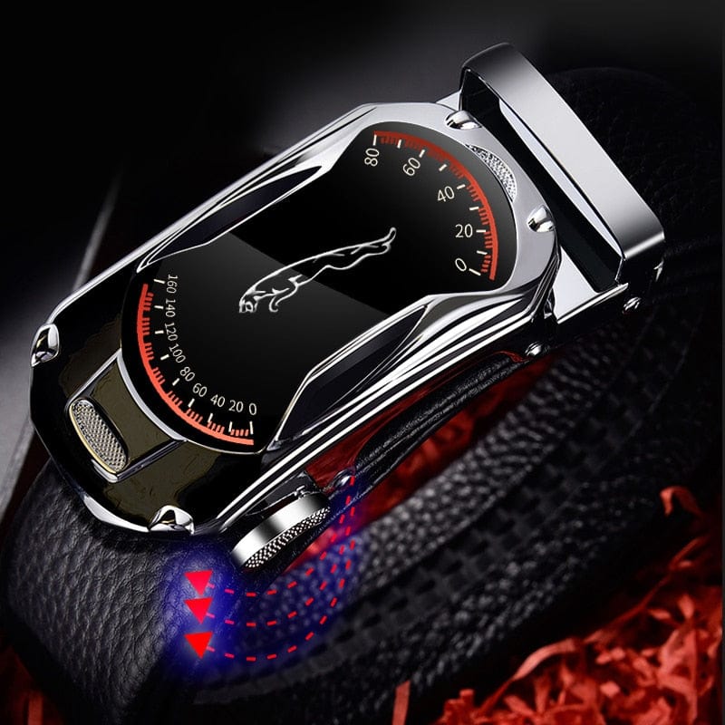 Belts for 3.5cm Width Sports Car Brand Fashion Automatic Buckle Black Genuine Leather Men's Jeans High Quality Waist Male Strap