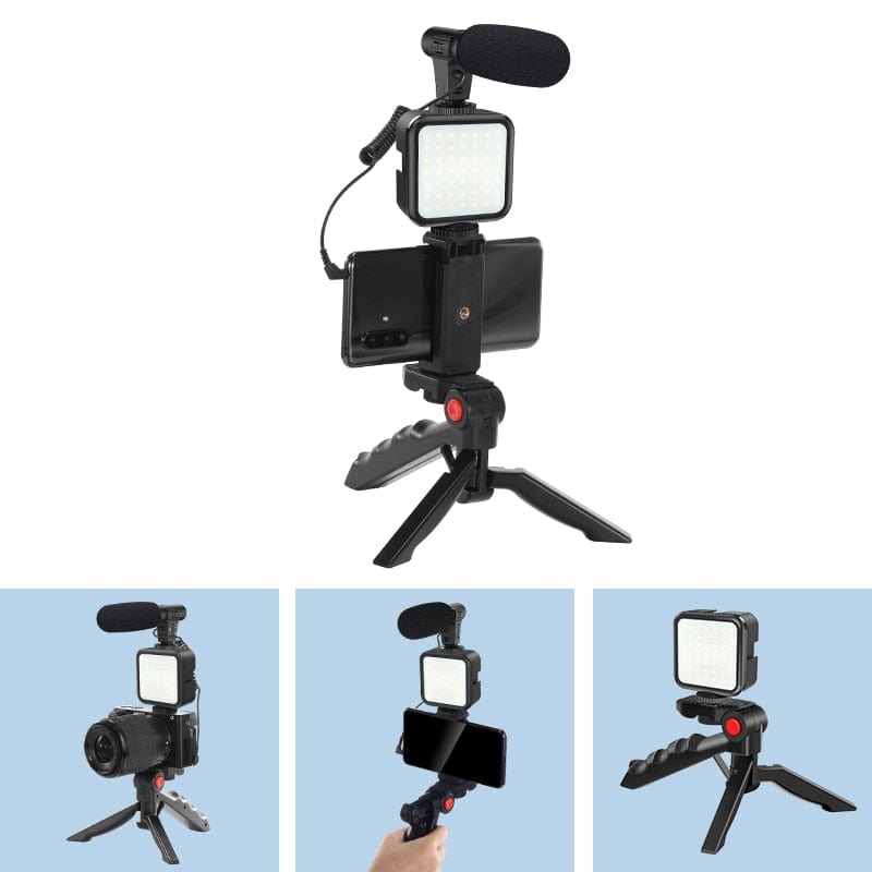 Portable Vlogging Kit Video Making Equipment with Tripod Bluetooth Control for SLR Camera Smartphone Youtube Photography