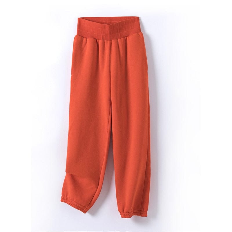 GCAROL Fall Winter Women Long Hooded Suits 80% Cotton Fleece Oversized Boyfriend Unisex Sweatshirt Elastic Waist Harem Pants