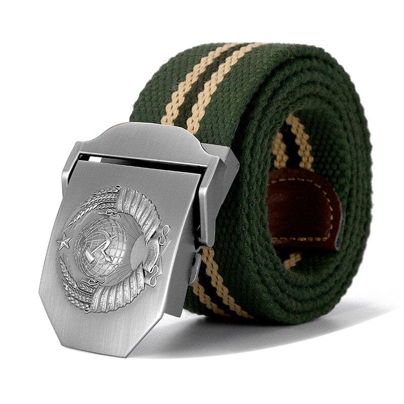 New Men & Women High Quality Belt 3D Soviet National Emblem Canvas Military Belt Soviet Memory CCCP Luxury Jeans Tactical Belt