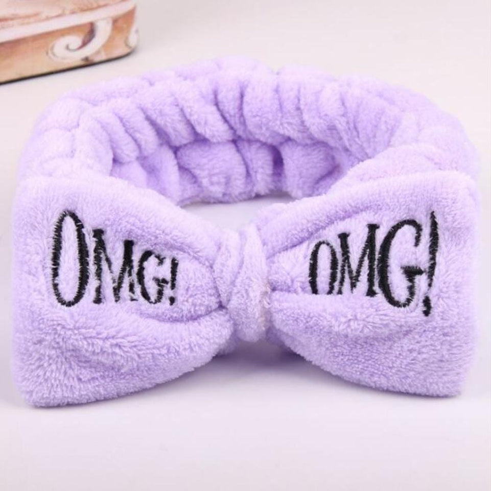 New Letter "OMG" Coral Fleece Soft Bow Headbands for women Girls Cute Hair Holder Hairbands Hair Bands Headwear Hair Accessories