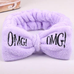 New Letter "OMG" Coral Fleece Soft Bow Headbands for women Girls Cute Hair Holder Hairbands Hair Bands Headwear Hair Accessories