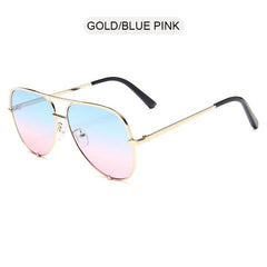 FUQIAN New Classic Metal Aviation Sunglasses Women Fashion Alloy Pilot Sun Glasses Men Gradient Lens Driving Shades Ladies UV400