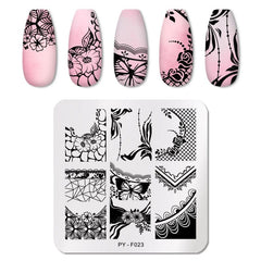 PICT YOU 12*6cm Nail Art Templates Stamping Plate Design Flower Animal Glass Temperature Lace Stamp Templates Plates Image