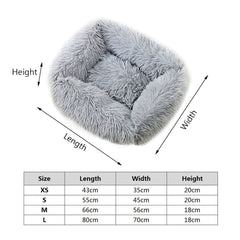 Square Dog Beds Long Plush Solid Color Pet Beds Cat Mat For Little Medium Large Pets Super Soft Winter Warm Sleeping Mats