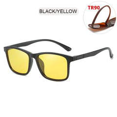 FUQIAN Light Weight TR90 Men Sun Glasses Classic Square Polarized Sunglasses For Male High Quality Driving Eyewear UV400