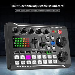 Mixing Desk Sound Card and Audio Interface with DJ Mixer Effects and Voice Changer,Bluetooth Stereo Audio for Youtube Streaming