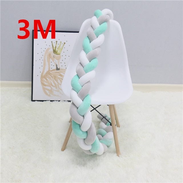 3M Baby Bumper Bed Braid Knot Pillow Cushion Bumper for Infant cuna Bebe lit Crib Protector Cot Bumper Room Decor