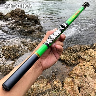 Portable High Carbon 3.0/2.7/2.4/2.1/1.8/1.5M Fishing Rod Spinning Telescopic Spinning Rod Ultralight Rock Fishing Rod