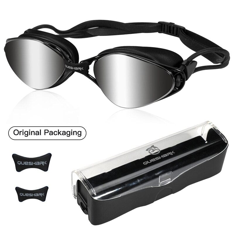 QUESHARK Women Men Adults HD Anti-Fog UV Protection Swimming Goggles Water Sport Diving Swim Glasses With Portable Box Set