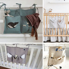 Portable Baby Care Essentials Hanging Organizers Crib Storage Cradle Baby Crib Organizer Diaper Bag Linen Baby Bed Accessories