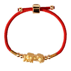 Lucky Red Rope Bracelets Pixiu Gold Color Tibetan Buddhist Knots Adjustable Charm Bracelet For Women Men