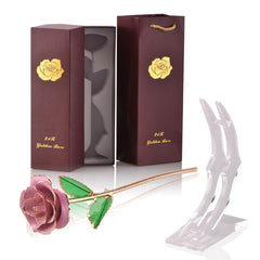 Gifts for Women 24k Gold Dipped Rose with Stand Eternal Flowers Forever Love In Box Girlfriend Wedding Valentine Gift for Her