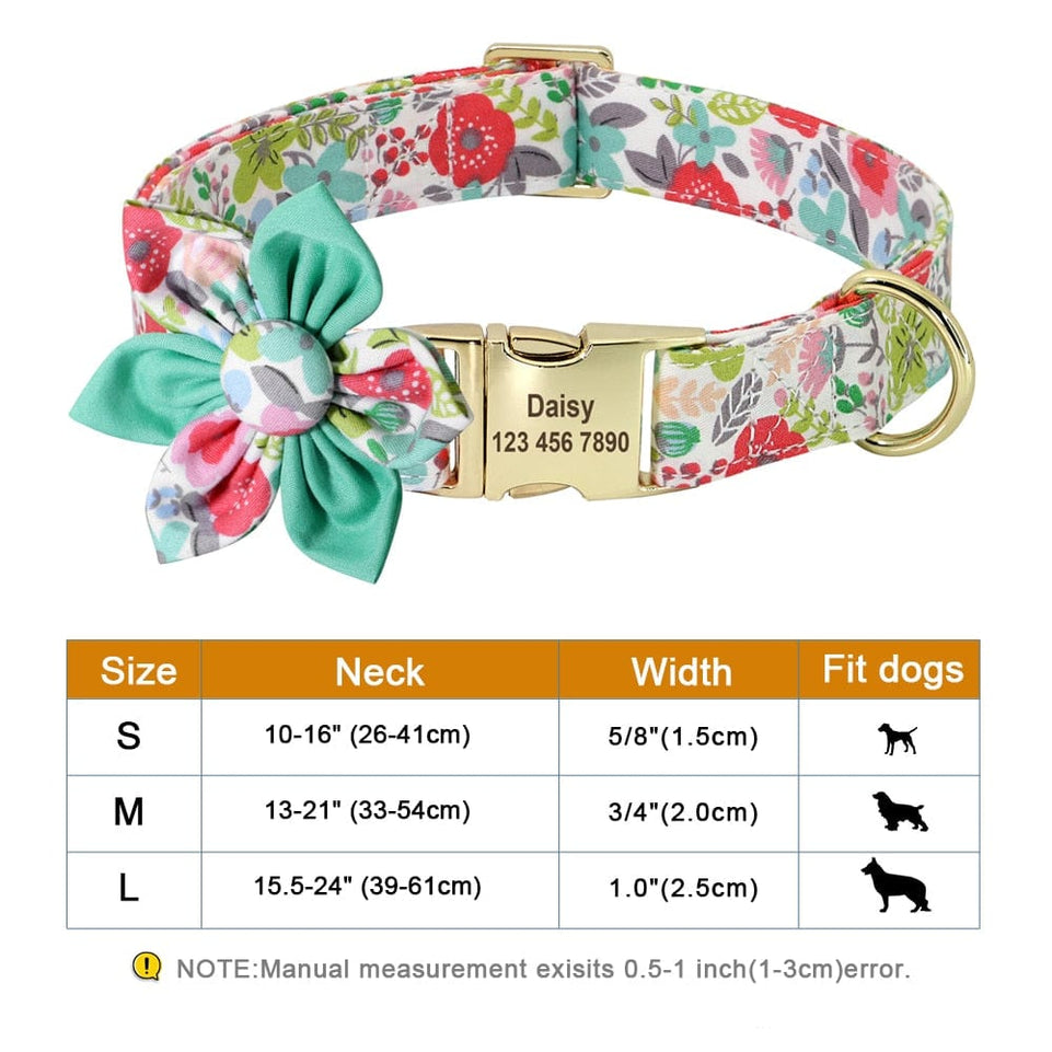 Fashion Printed Dog Collar Personalized Nylon Dog Collar Custom Pet Puppy Cat Collars Engraved ID Tag Collars Dog Accessories