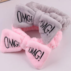 New Letter "OMG" Coral Fleece Soft Bow Headbands for women Girls Cute Hair Holder Hairbands Hair Bands Headwear Hair Accessories