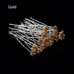 50/20 pcs/pack Women Flowers Hairpin Stick Wedding Bridal Crystal Flowers Hairpin U Shaped Hair Clip Hair Accessories