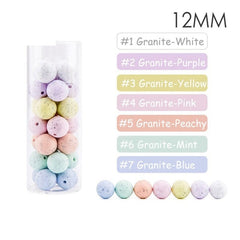 60pcs 12mm Baby Teether Silicone Beads Diy Pacifier Chain Bracelet Bpa Free Chewable Round Silicone Bead Accessories For Newborn