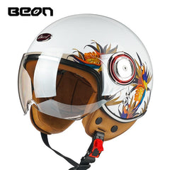 Capacete BEON 110B Motorcycle Scooter Helmet beon open face 3/4 motorbike jet vintage retro helmets Casco ECE Certification