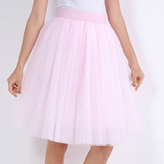 Quality 5 Layers Fashion Tulle Skirt Pleated TUTU Skirts Womens Lolita Petticoat Bridesmaids Midi Skirt Jupe Saias faldas