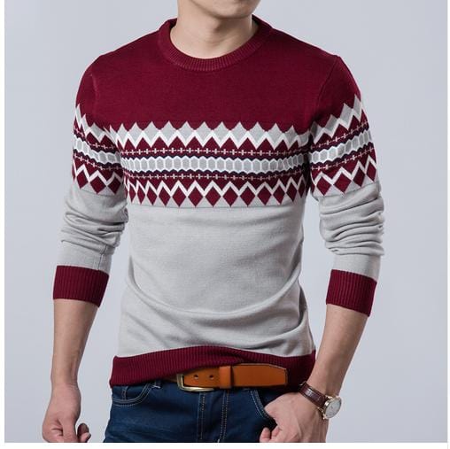 2023 New Autumn Fashion Brand Casual Sweater O-Neck Slim Fit Knitting Mens Striped Sweaters & Pullovers Men Pullover Men XXL