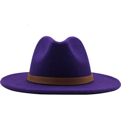 Women Wide Brim Wool Felt Jazz Fedora Hats Panama Style Ladies Trilby Gambler Hat Fashion Party Cowboy Sunshade Cap