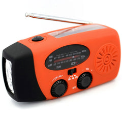 Solar Radio FM AM WB NOAA Weather Radio 2000mAh USB Charging Emergency LED Flashlight Power Ban