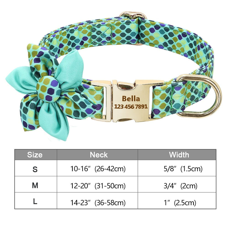 Fashion Printed Dog Collar Personalized Nylon Dog Collar Custom Pet Puppy Cat Collars Engraved ID Tag Collars Dog Accessories