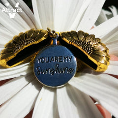 You Are My Sunshine Open Locket Sunflower Pendant Necklace Boho Jewelry Best Friendship Gifts Bff Letter Necklace Collier