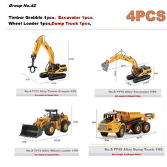 HUINA Alloy Diecast Excavator 1:50 Engineering Construction Model Bulldozer Metal Truck for Boys Birthday Gift Toy Cars