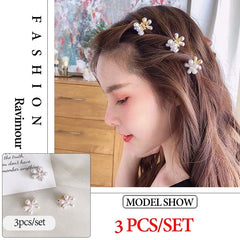 2020 New Fashion Mini Pearl Hair Claws for Women Korean Small Flower Clips Set Hair Accessories Gold Crab Girls Headwear Wedding