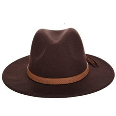 Women Wide Brim Wool Felt Jazz Fedora Hats Panama Style Ladies Trilby Gambler Hat Fashion Party Cowboy Sunshade Cap