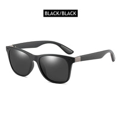 FUQIAN Hot Sale Polarized Sunglasses Men Women Classic Square Plastic Driving Sun Glasses Male Fashion Black Shades UV400