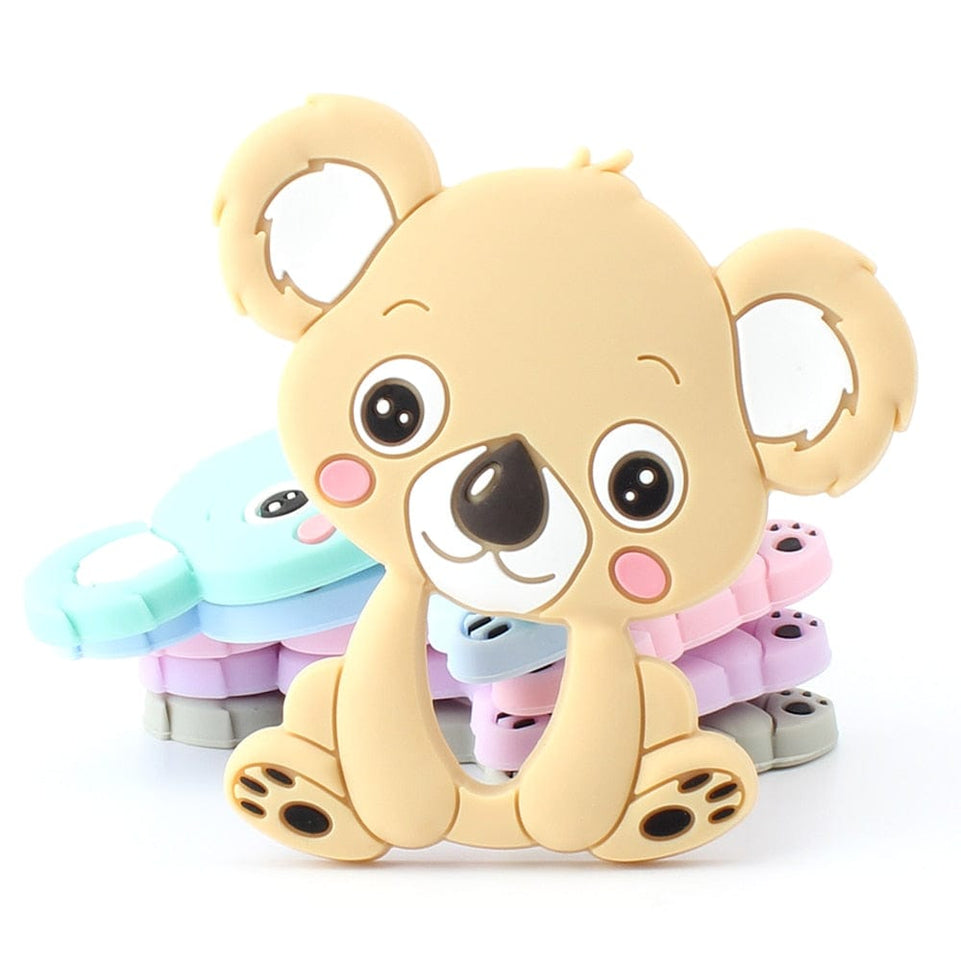 Keep&Grow 1pcs Baby Animal Silicone Teethers Dog Dinosaur Koala Baby Teething Product Accessories For Pacifier Chains BPA Free