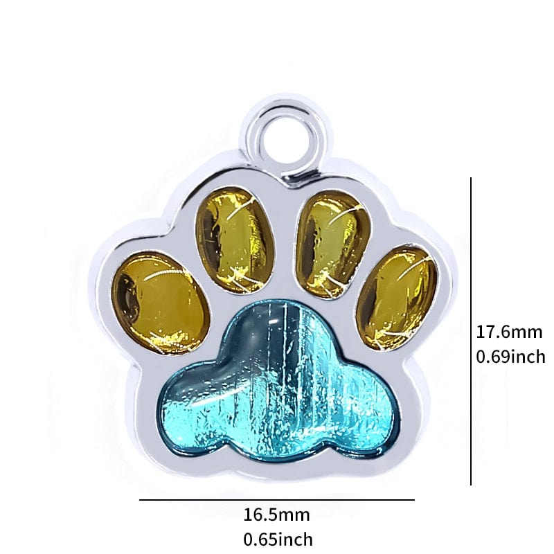 Personalized Dog Cat Tags Engraved Cat Dog Puppy Pet ID Name Collar Tag Pendant Pet Accessories Paw Glitter Pendant - Wowza