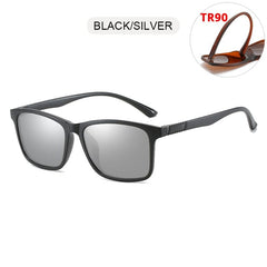 FUQIAN Light Weight TR90 Men Sun Glasses Classic Square Polarized Sunglasses For Male High Quality Driving Eyewear UV400