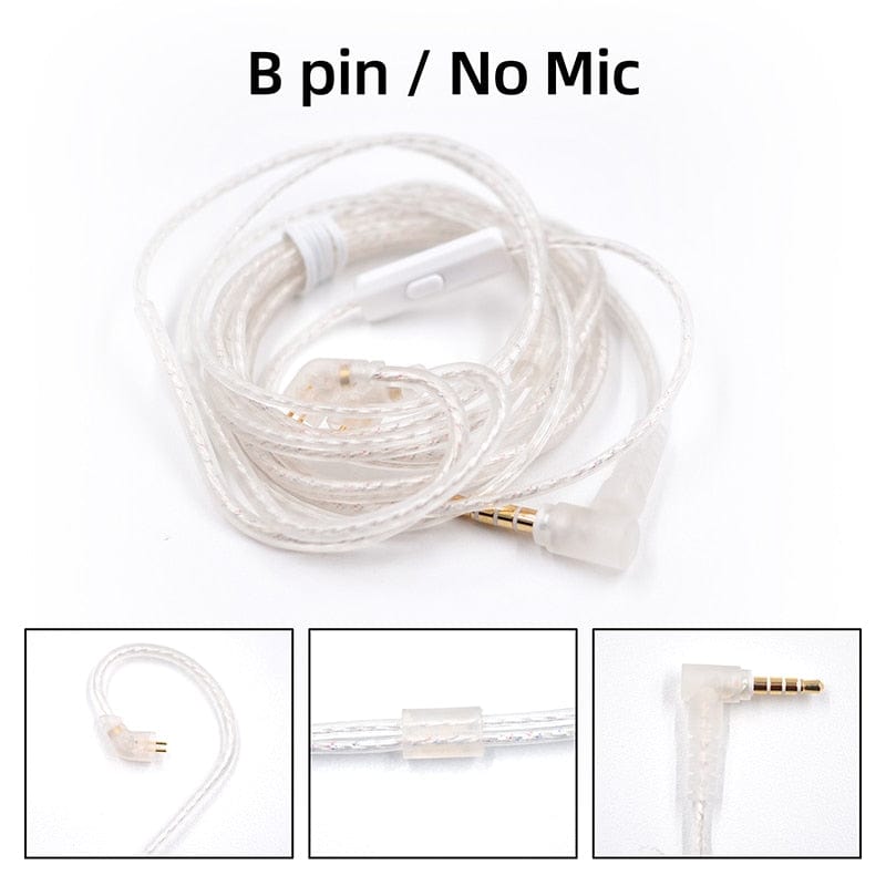 KZ Headphones Silver plated upgrade cable 2PIN 0.75mm High-purity silver plated flat cable ZEX Pro ZS10 Pro ZSN Pro X EDX Pro