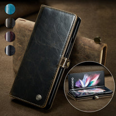 for Samsung Galaxy Z Fold3 5G Fold 3 Retro Purse Leather Case,CaseMe Luxury Magneti Card Holder Wallet Cover for Galaxy Fold 3