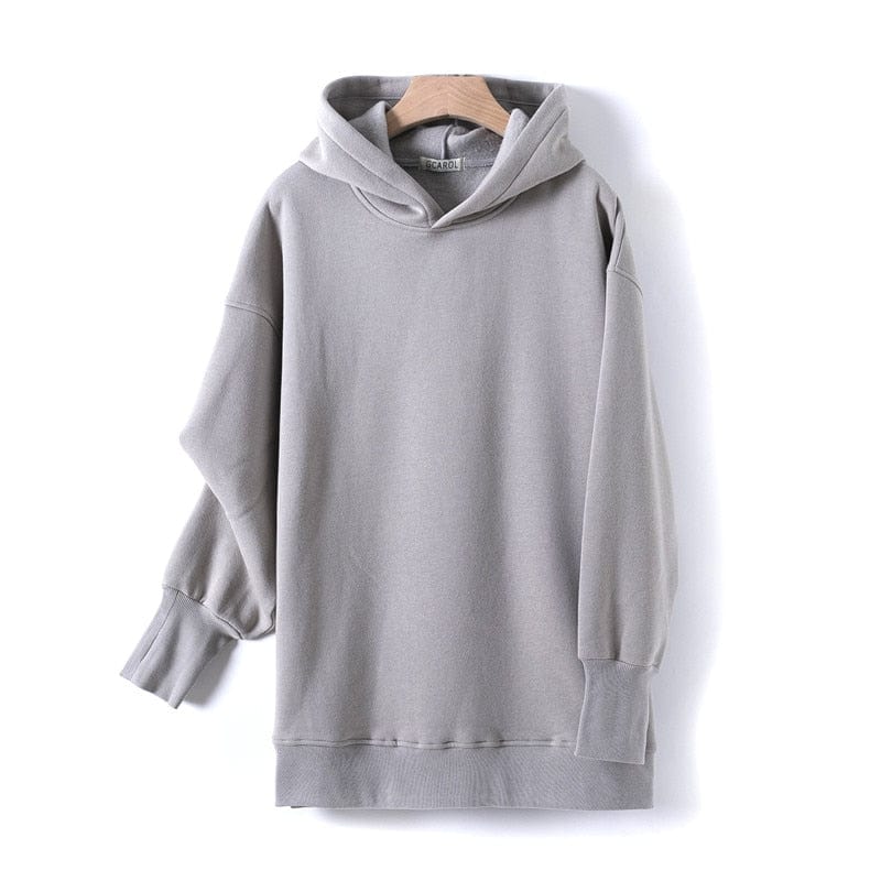 GCAROL Fall Winter Women Long Hooded Suits 80% Cotton Fleece Oversized Boyfriend Unisex Sweatshirt Elastic Waist Harem Pants