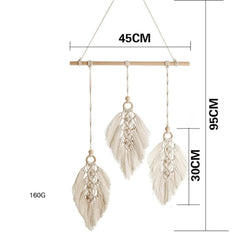 Macrame Wall Hanging Boho Tapestry Angels Wing Woven Bohemian Wall Decor Home Decoration For Apartment Bedroom Living Room