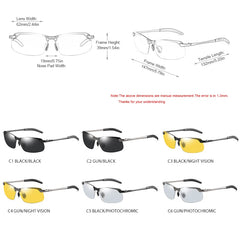 Photochromic Sunglasses Men Women Vintage Metal Polarized Sun Glasses For Male Night Vision Driving Sunglass