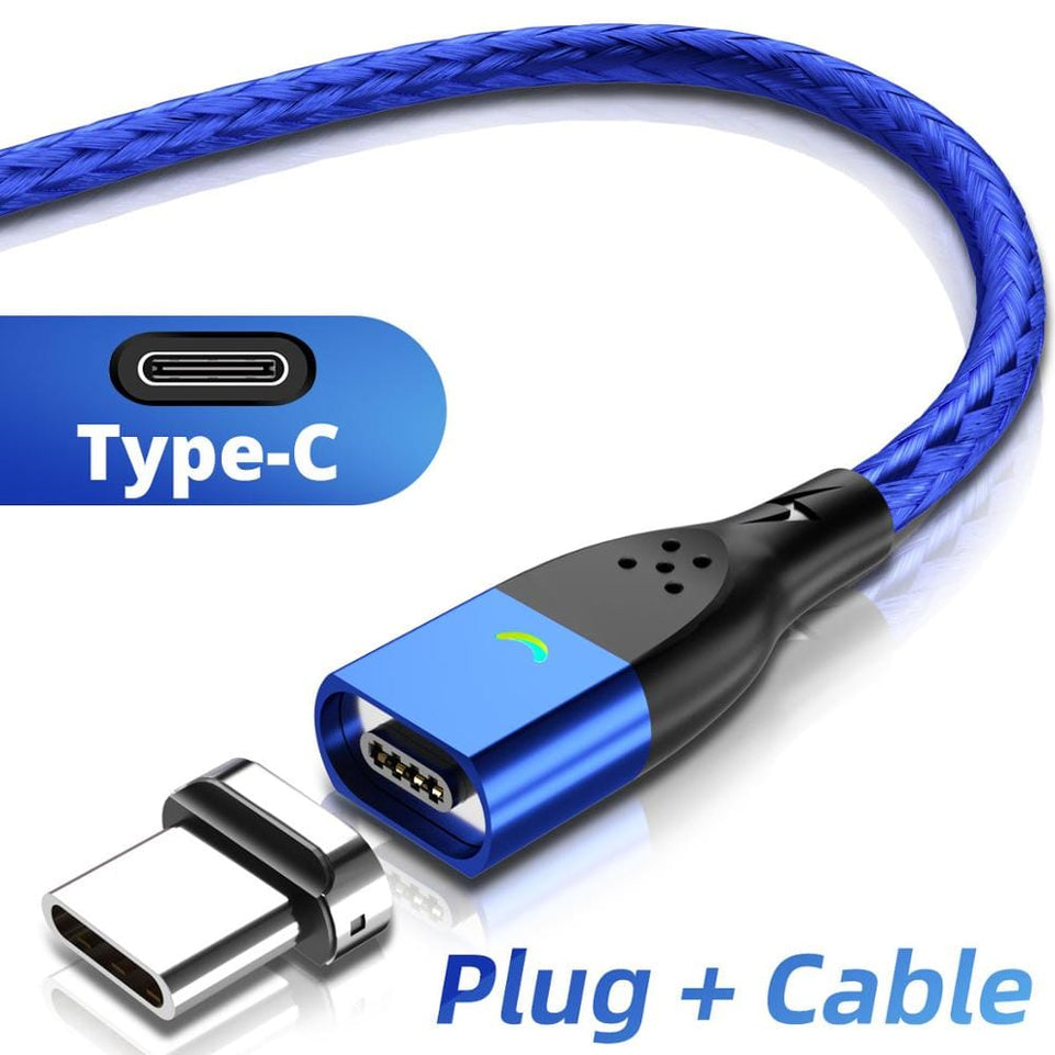 FONKEN Magnetic Cable 3A USB Magnetic Phone Charger Data Cord USB Type C Cable Magnet Fast Charging Cable Micro USB Charge Wire