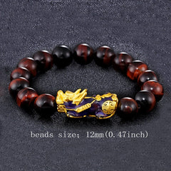 Pixiu Good Luck Bracelets Tibetan Buddhism Obsidian Stone Beads Unisex Bracelet For Women Men Jewelry Gift