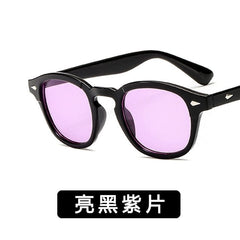 Fashion Johnny Depp Style Round Sunglasses Clear Tinted Lens Brand Design Party Show Sun Glasses Oculos De Sol