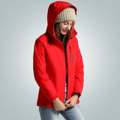 2019 Winter Couples USB Heated Jacket Men Women Plus Size Waterproof Jacket Men Down Cotton Hiking Coat Keep Warm Rain Jacket