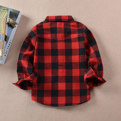 VIDMID Boys shirts for Girls British Plaid child Shirts kids school Blouse red tops clothes Kids Children plaid 12 years 6010 01