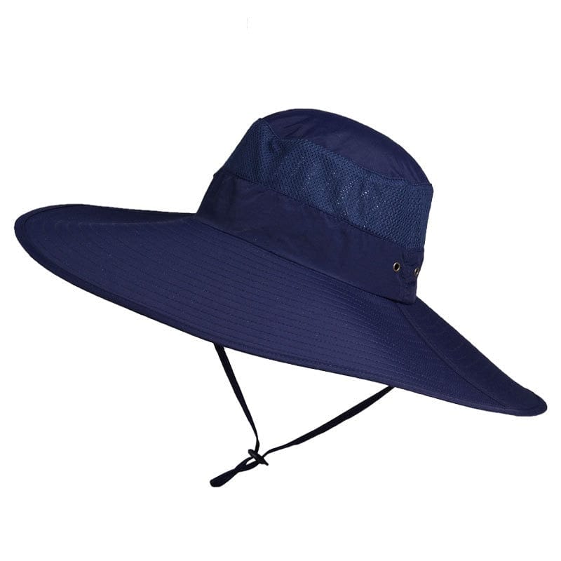 K114Panama Men's Hat Big Brim Bucket Hat Fashionable Outdoor Climbing Fishing Hat Sunscreen Mesh Breathable Cap Summer