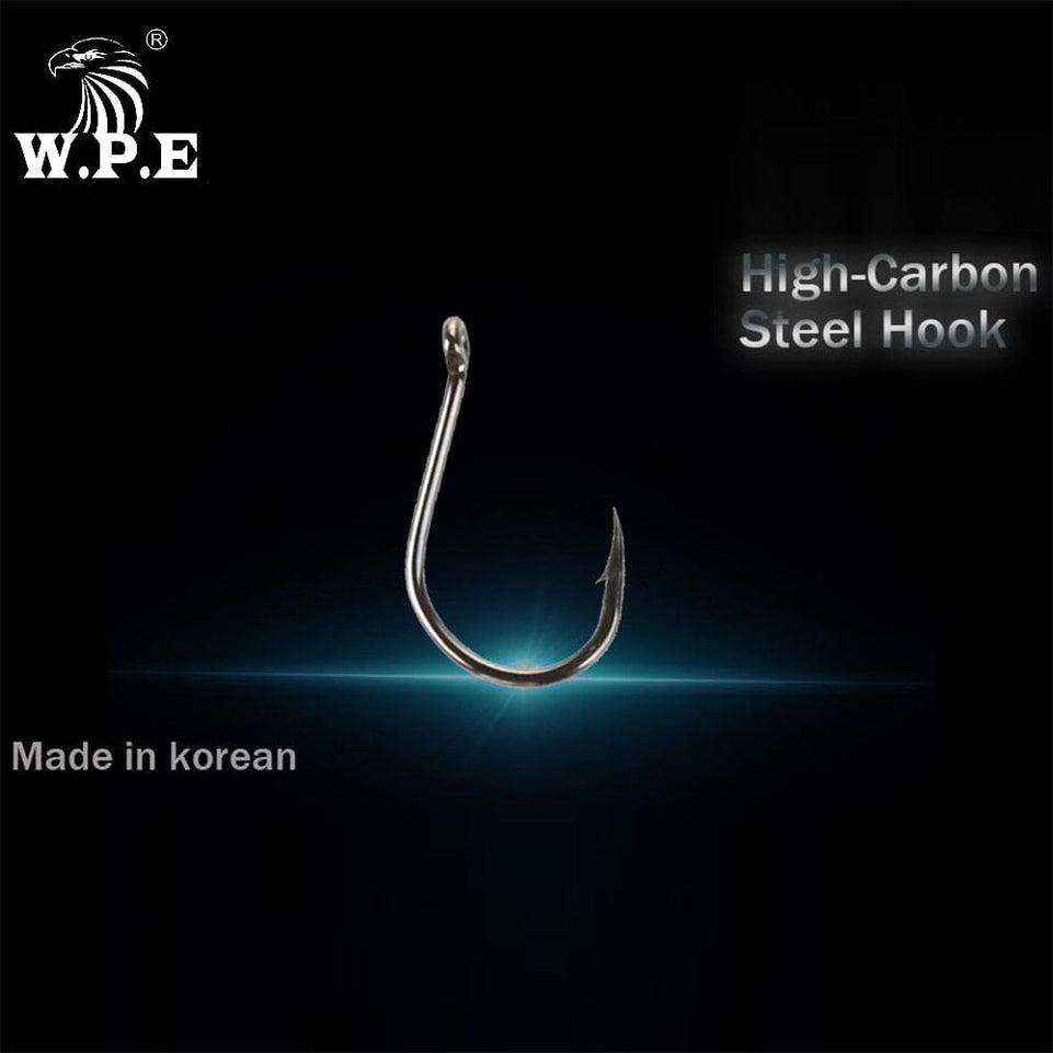 W.P.E Brand 1 pack Fishing Hook Size 7#-15# Barbed Hook High-Carbon Steel Single Circle Carp Fishhook Jig Tackle Accessories