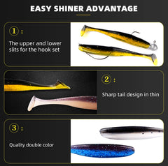 Easy Shiner Fishing Lures 50mm 65mm 75mm 100mm Wobblers Carp Fishing Soft Lures Silicone Artificial Plastic Baits