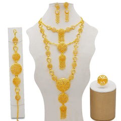 Dubai Jewelry Sets Gold Color Necklace & Earring Set For Women African France Wedding Party Jewelery Ethiopia Bridal Gifts